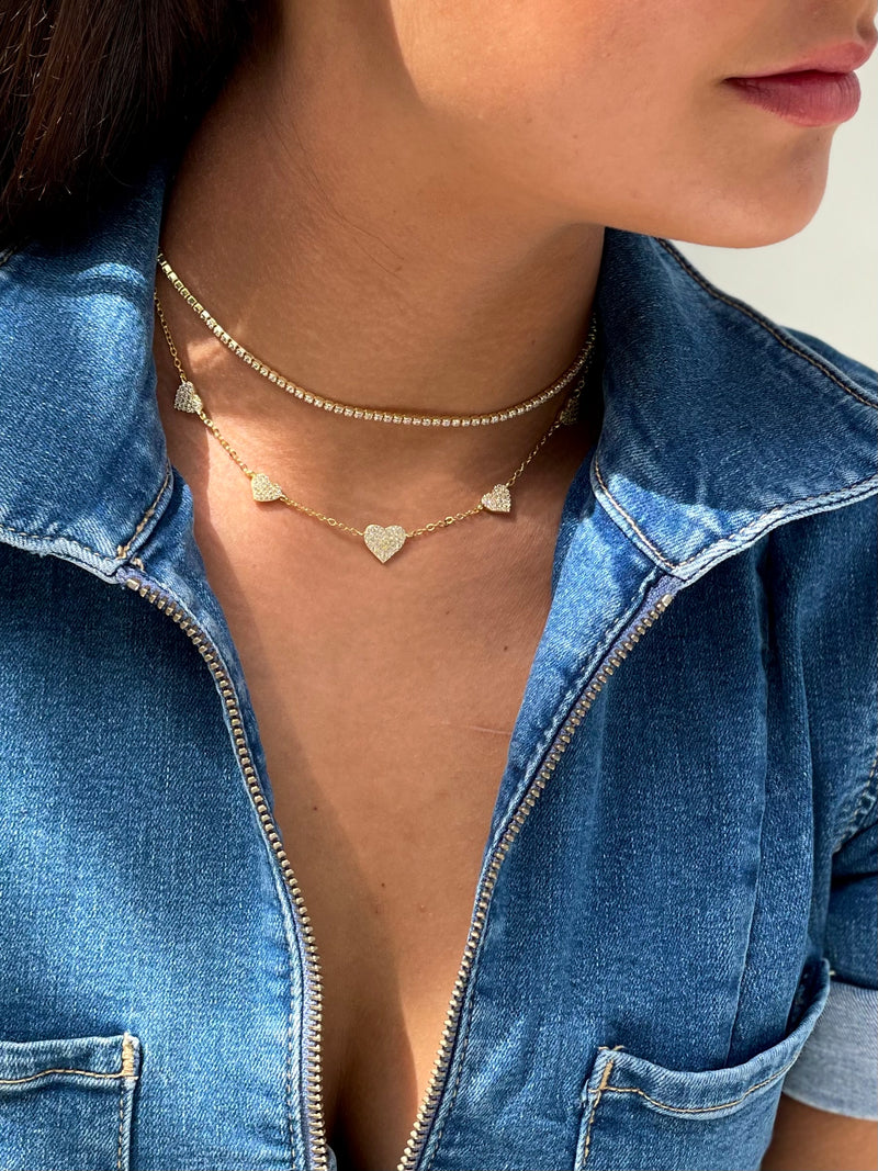 Luxury Heart Necklace Gold
