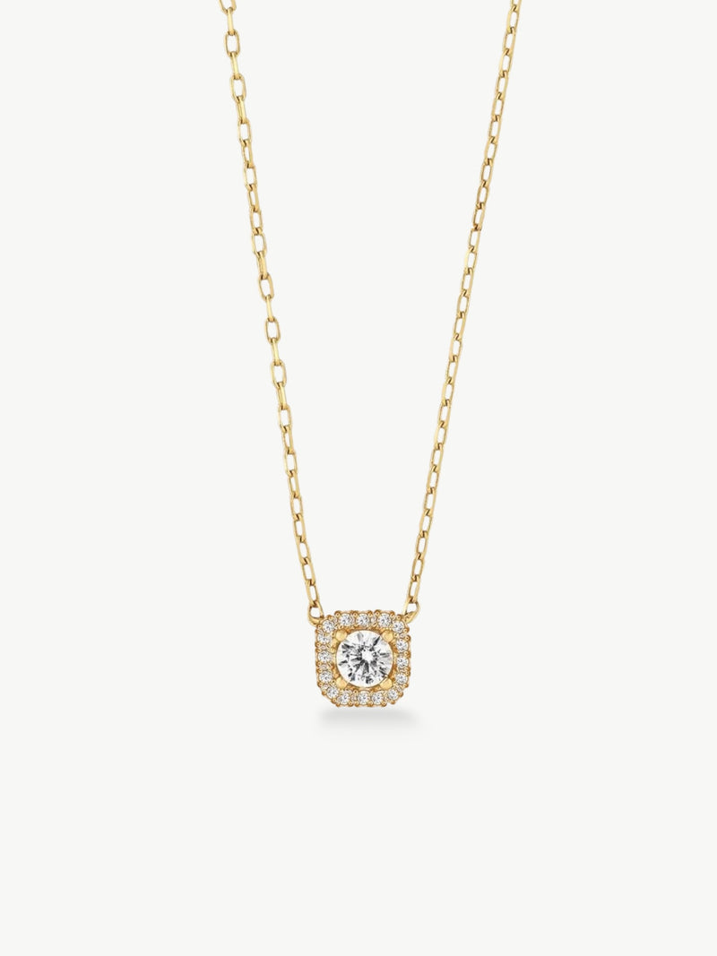 diamond necklace gold| single stone diamond necklace gold