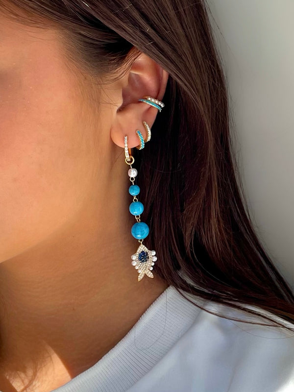 Turquoise Huggie Earring