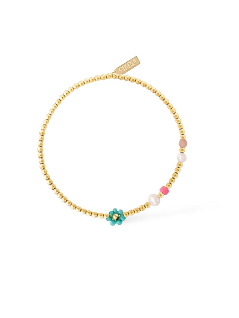 Turquoise Flower Bracelet Gold