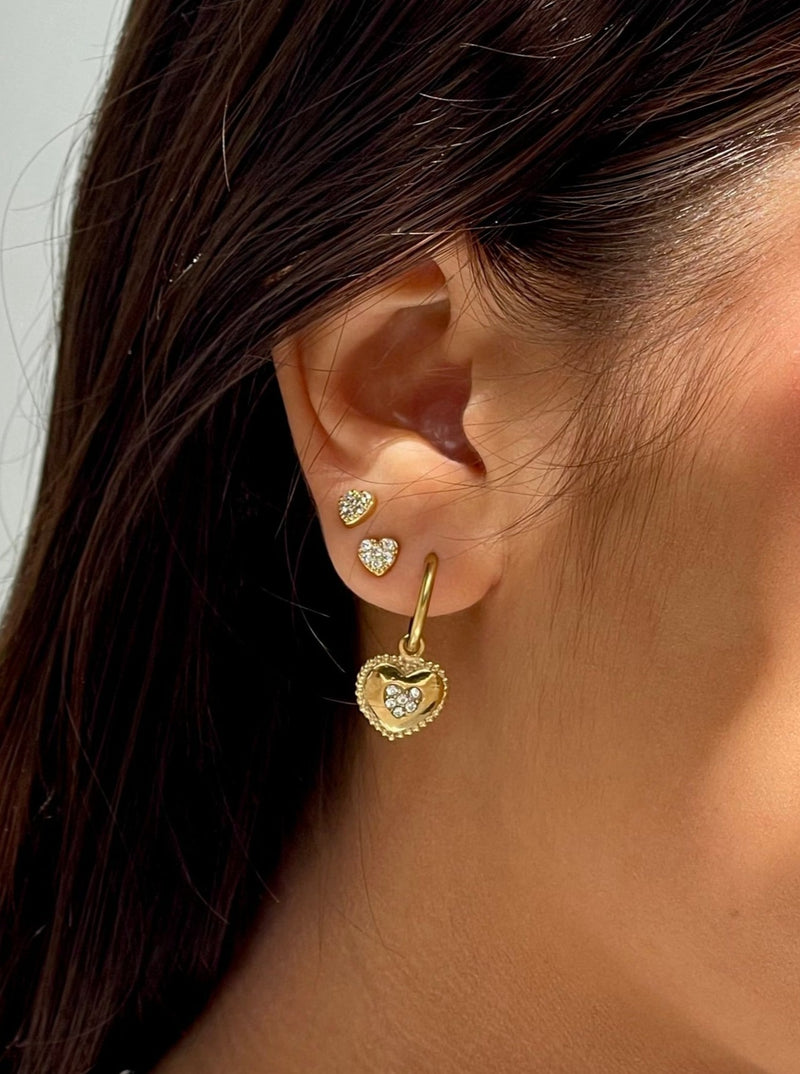 gift ideas for girlfriend|heart earrings gold|earrings with heart charm|stainless steel heart earrings gold| rvs oorbellen kopen|Gift for her