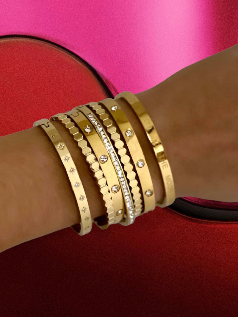 Luxury bracelet Stainless Steel Bracelet Bangle 18ct gold plated