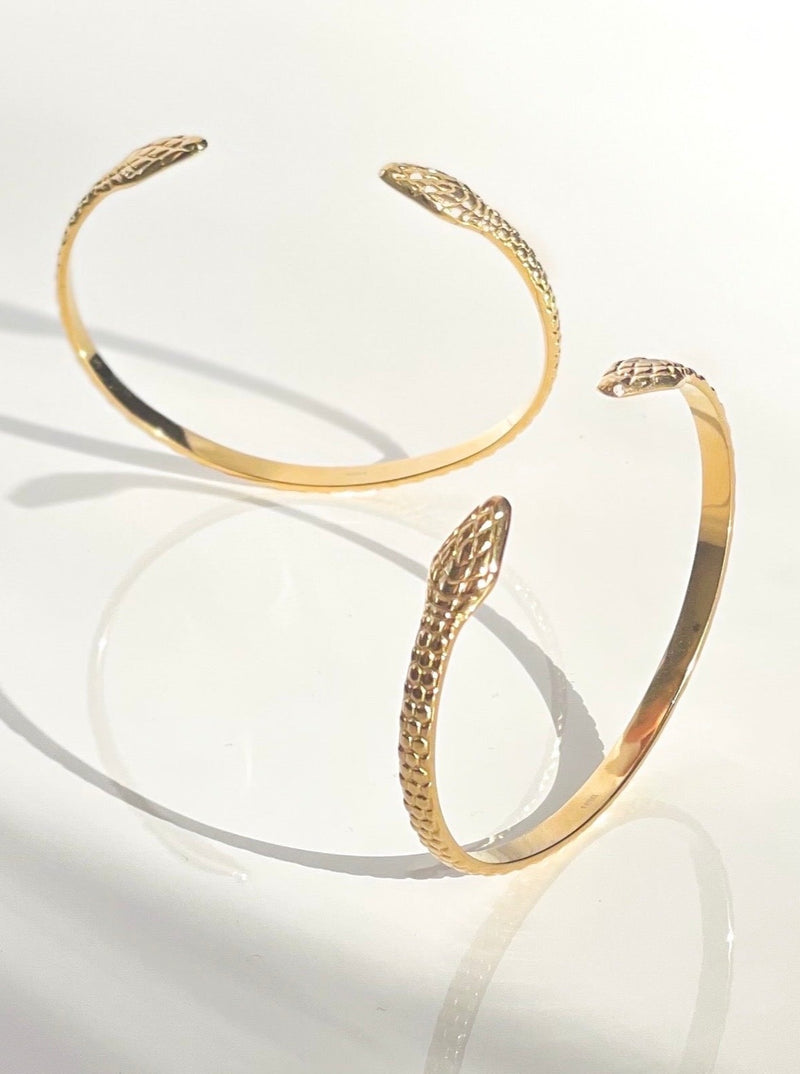Antique 9k gold Snake bangle, Upper Arm bracelet, Art Deco - Ruby Lane