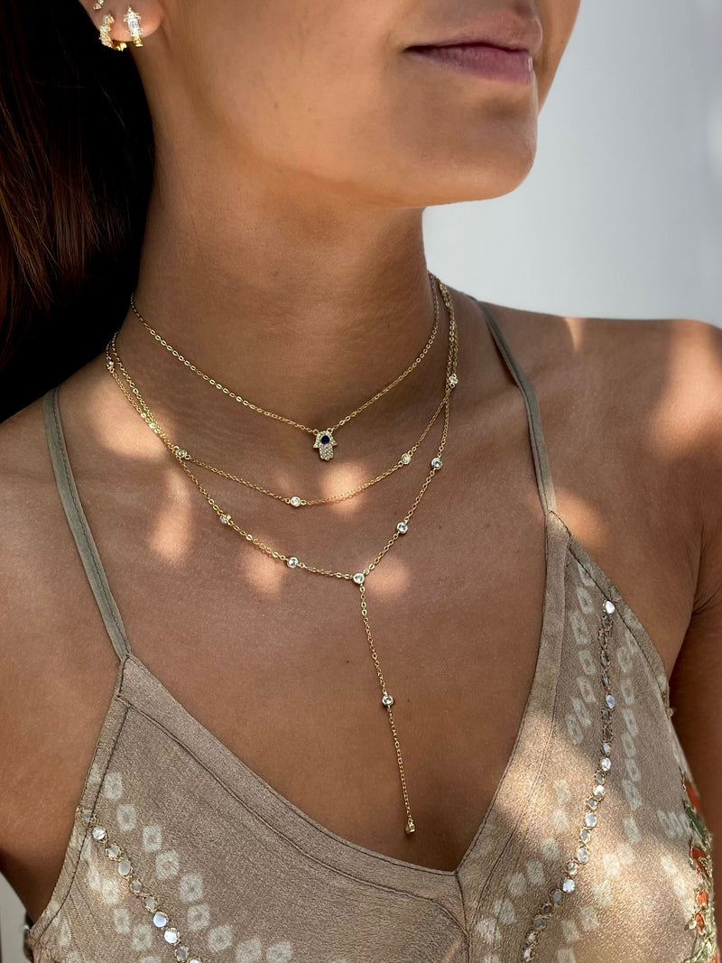Diamond Hamsa Necklace - Zoe Lev Jewelry