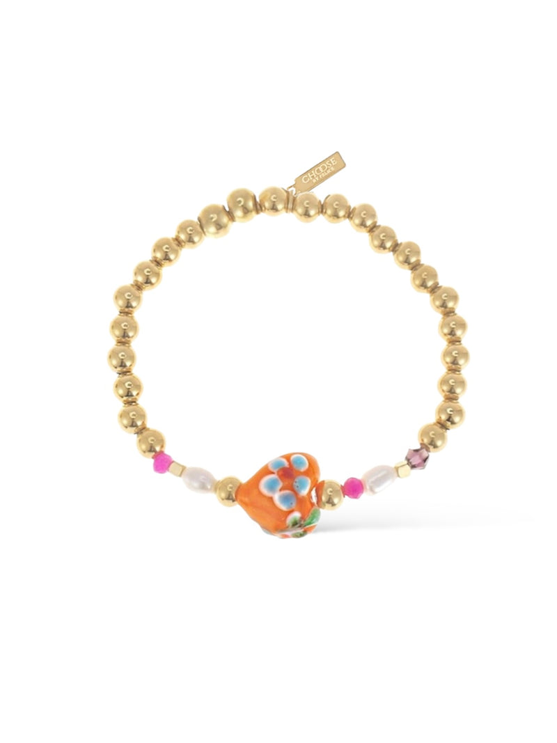 golden balls heart bracelet| Choose by Felice Golden balls heart bracelet