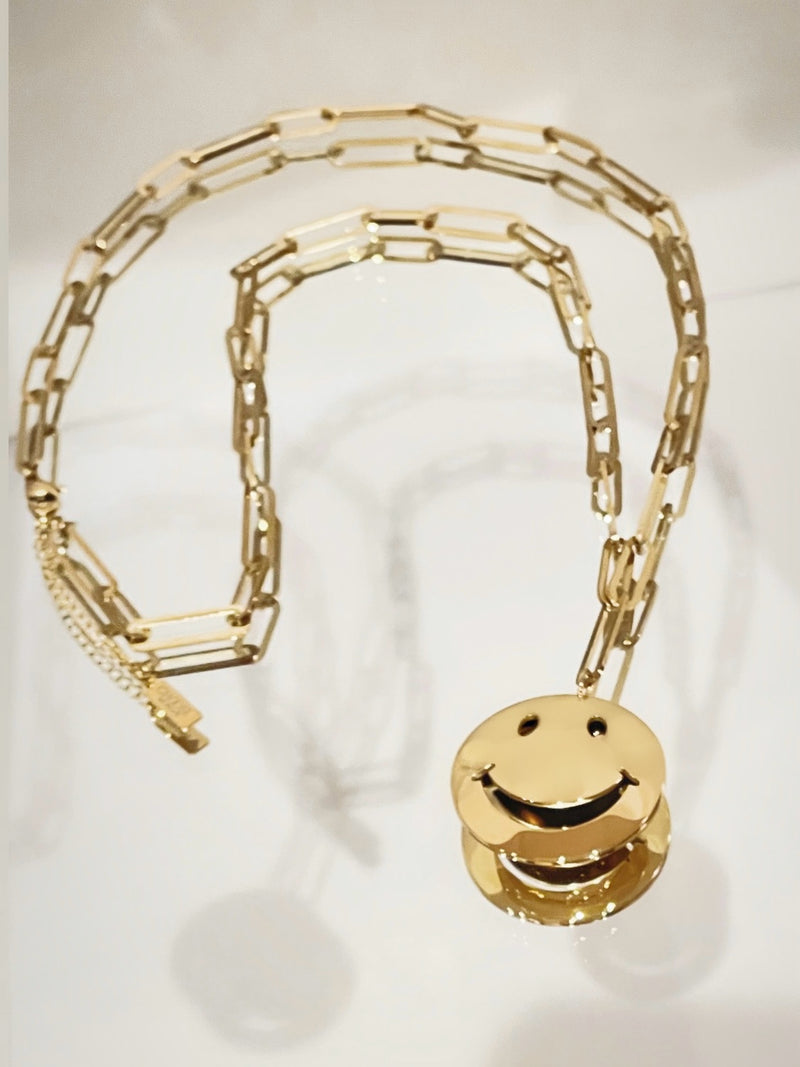 lange smiley ketting | Smiley necklace long| lange damesketting met smiley face charm