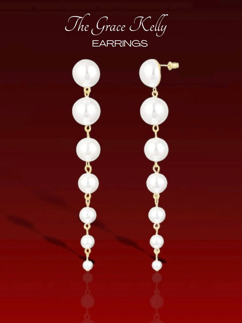 lange parel oorbellen|oorbellen lang parel|oorbellen parel goud|grace kelly earrings|long earrings|monaco jewelry|long pearl earrings|lng earrings choose by felice