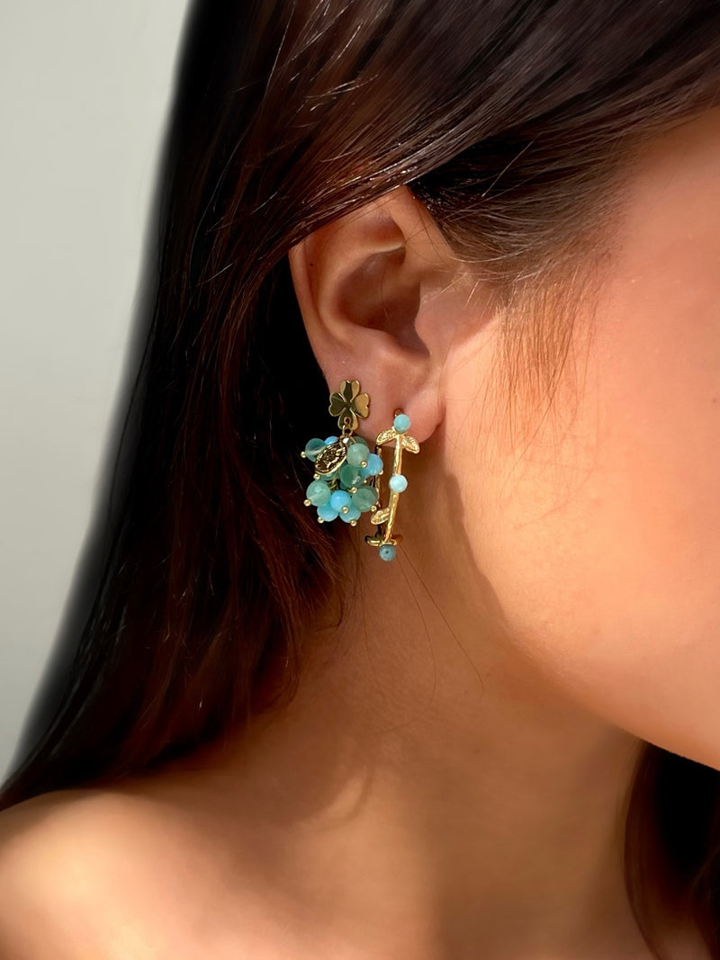 lie's studio earrings|oorbellen lie's studio|klaver oorbellen turquoise