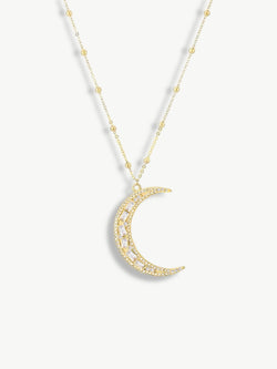 moon necklace gold| mooie maan ketting dames| ketting met halve maan eraan