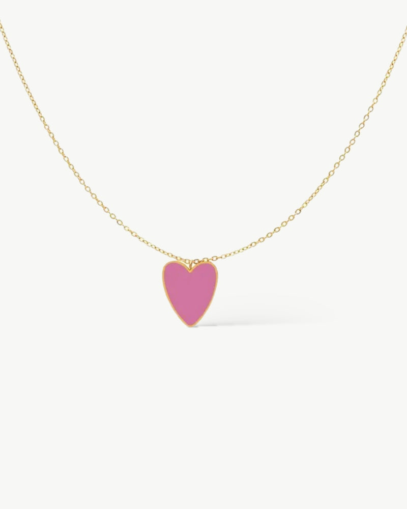 Loving Heart Necklace Pink