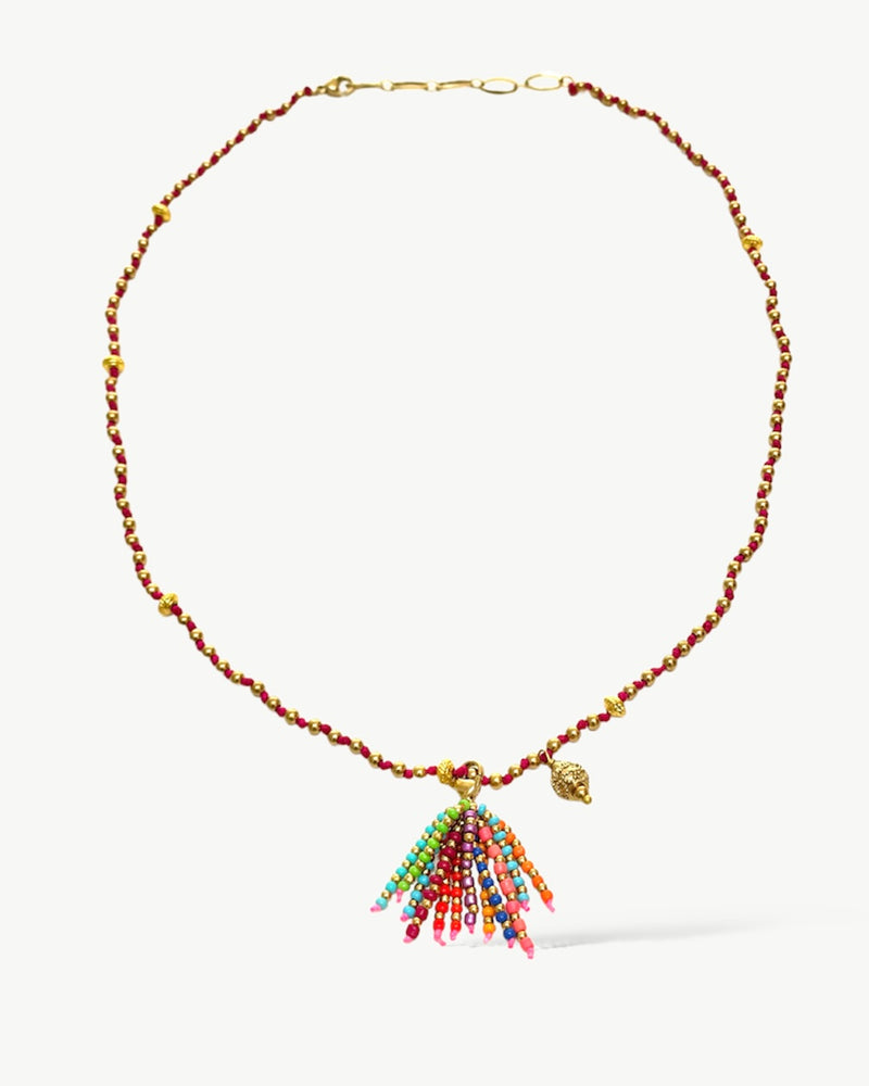 boho beaded tassel necklace|leuke zomer ketting|ibiza ketting|ibiza sieraden