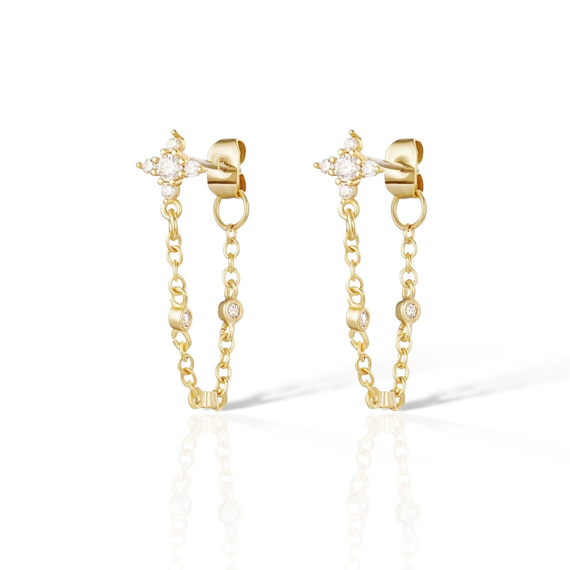 Étoile Chain Stud Earring Gold