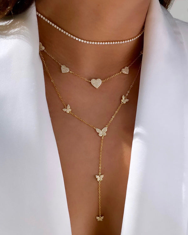 luxurious necklace set|necklace sets|necklace hearts|mooie halsketting met steentjes| vlinder ketting|damesketting met hartjes|leuke damesketting|fijne damesketting