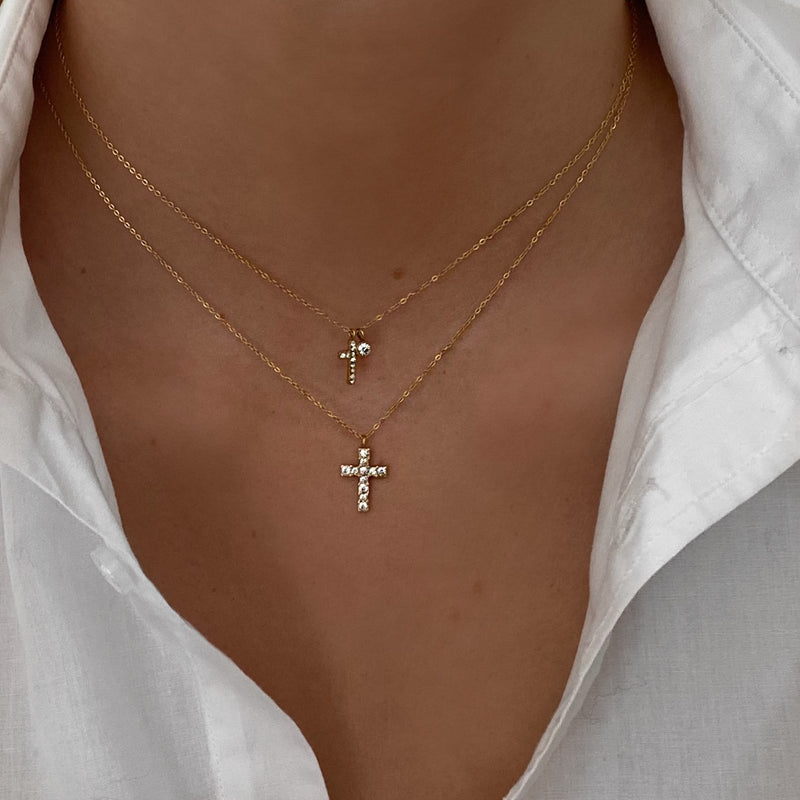 Fine Diamond Cross Necklace