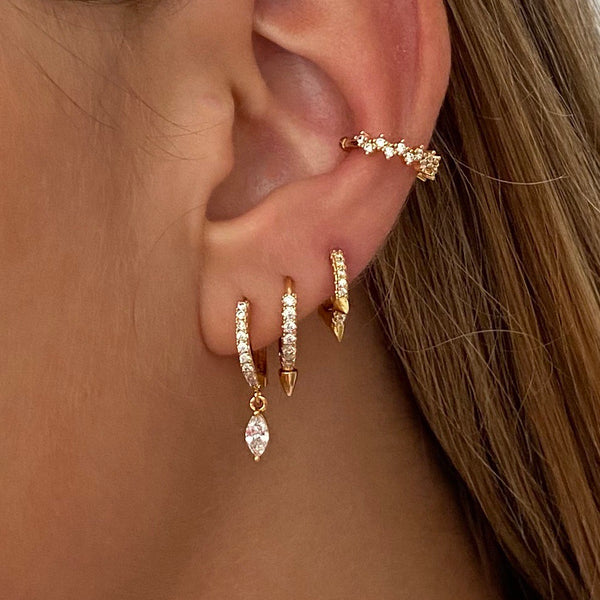 Small Hoop Gold Spikes