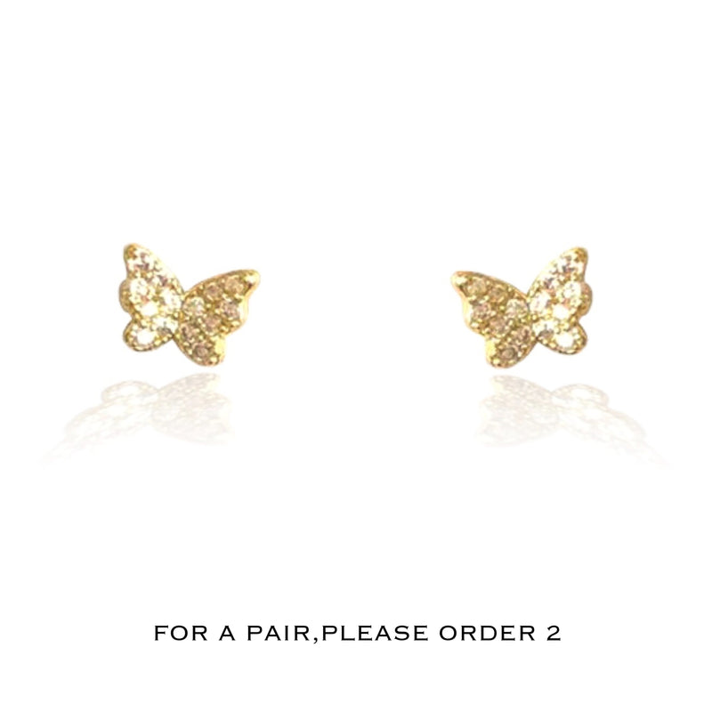 vlinder oorbellen goudkleuring|butterfly earrings|gave sieraden online|gold plated jewellery