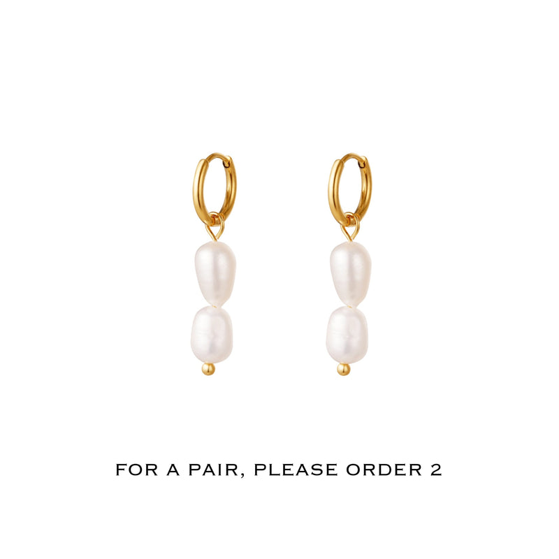 Dangling Pearls Huggie Earring