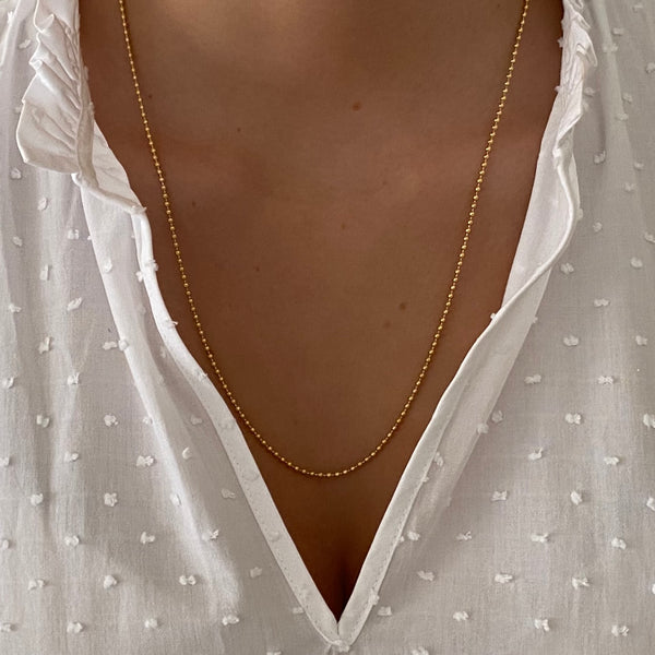 Gold Long Necklace Ball