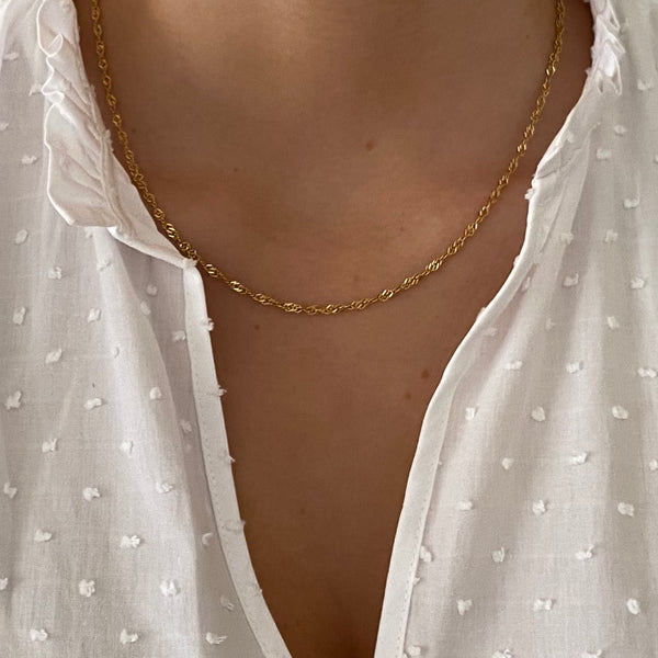 Gold Necklace Twisted