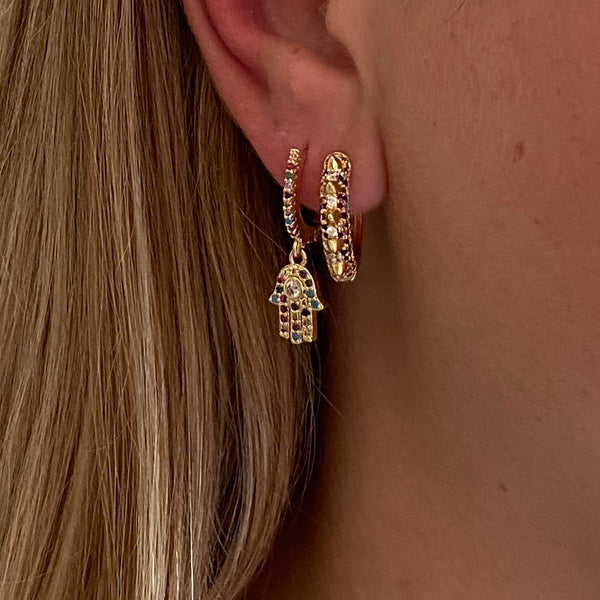 Hoop Gold Studs Multi