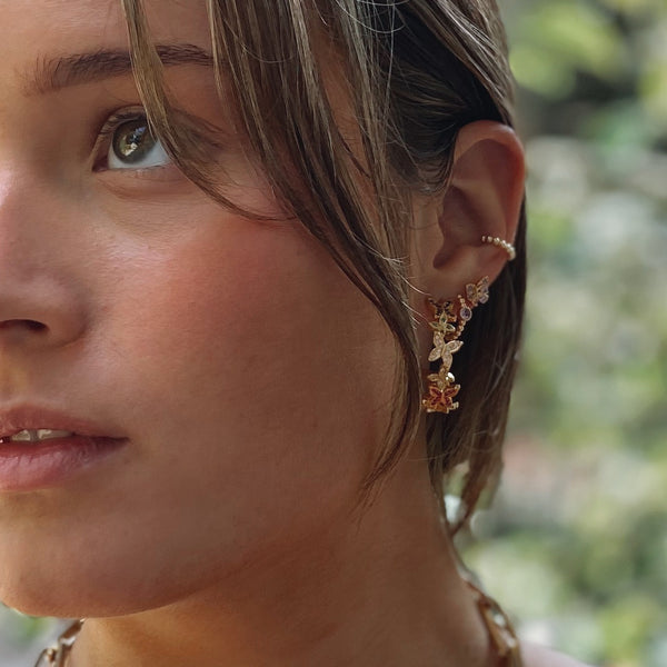 Colorful Butterfly Hoop Earring