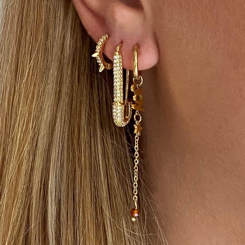 safety pin earrings with stones| veiligheid speld oorbellen|hippe oorbellen kopen