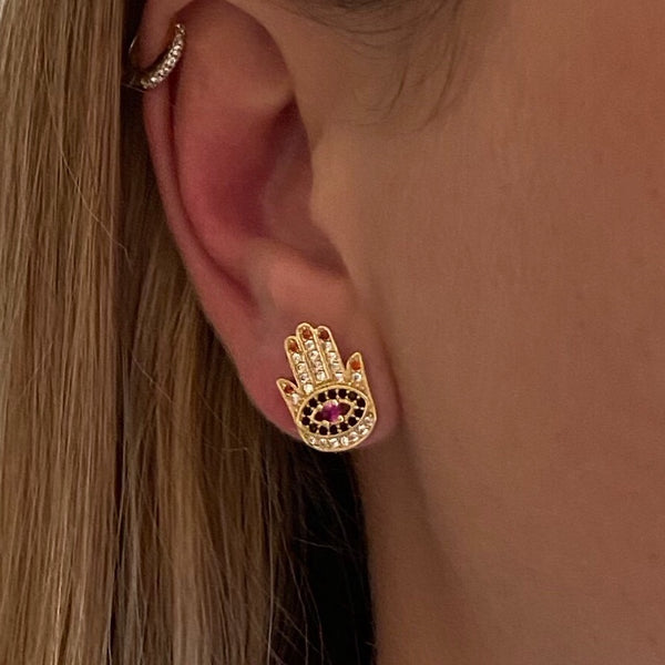Lucky Hand Stud Earring