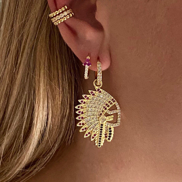 golden Indian charm earring