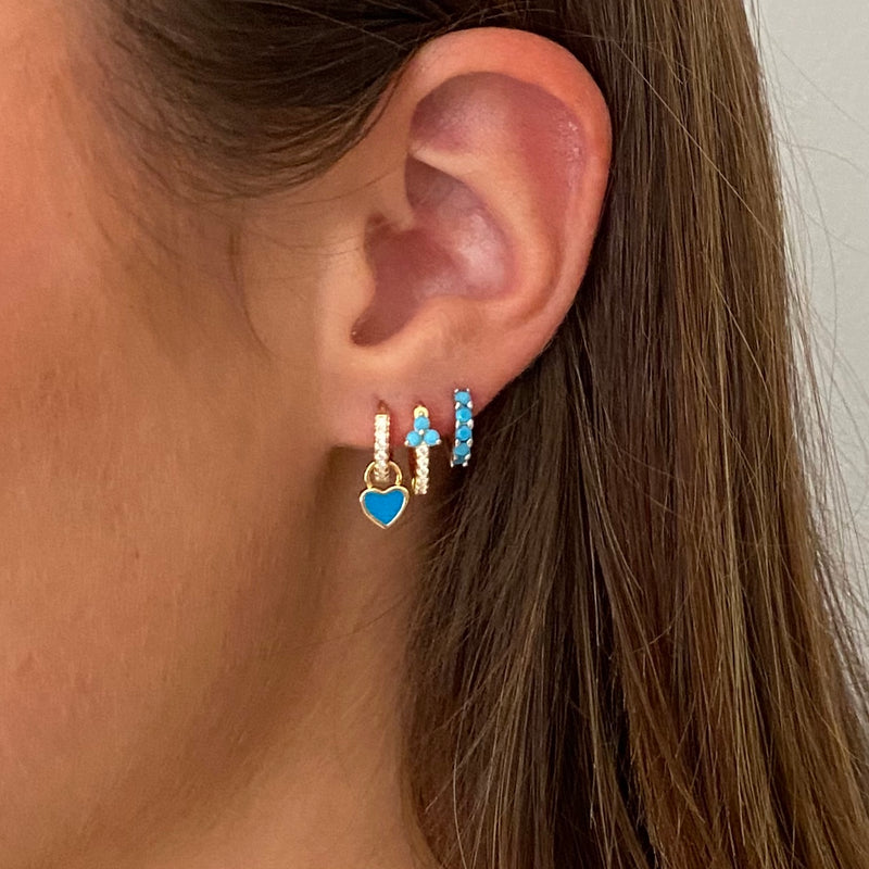 Turquoise Huggie Earring
