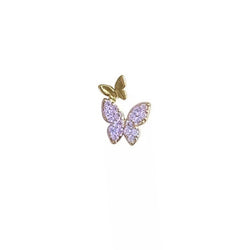 Ear stud Double Butterfly Lavender