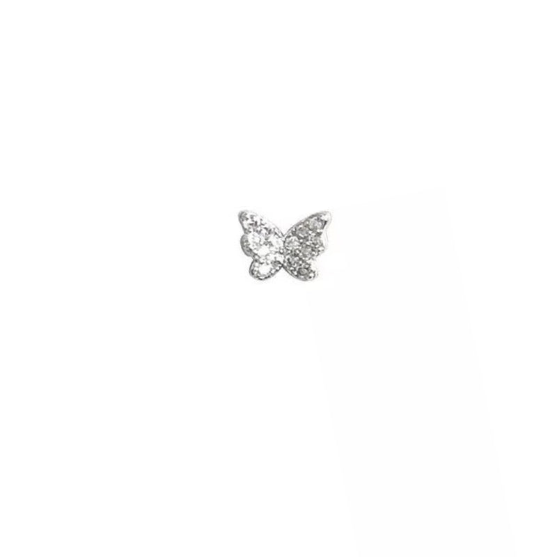 Silver Ear stud Tiny Butterfly