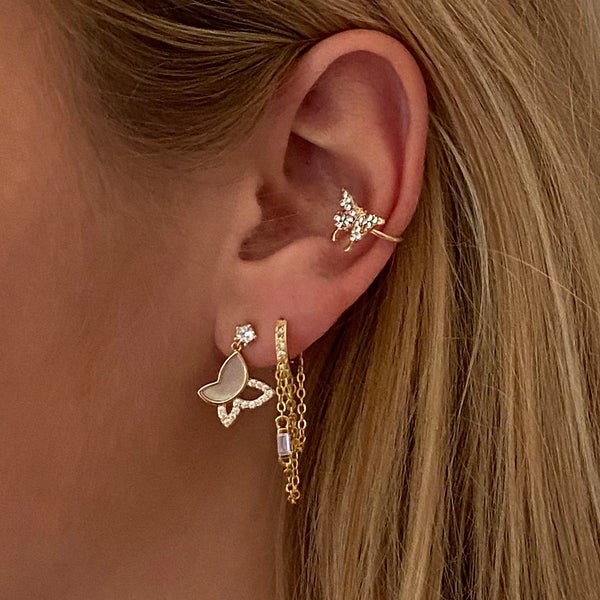 Ear Stud Shell Butterfly