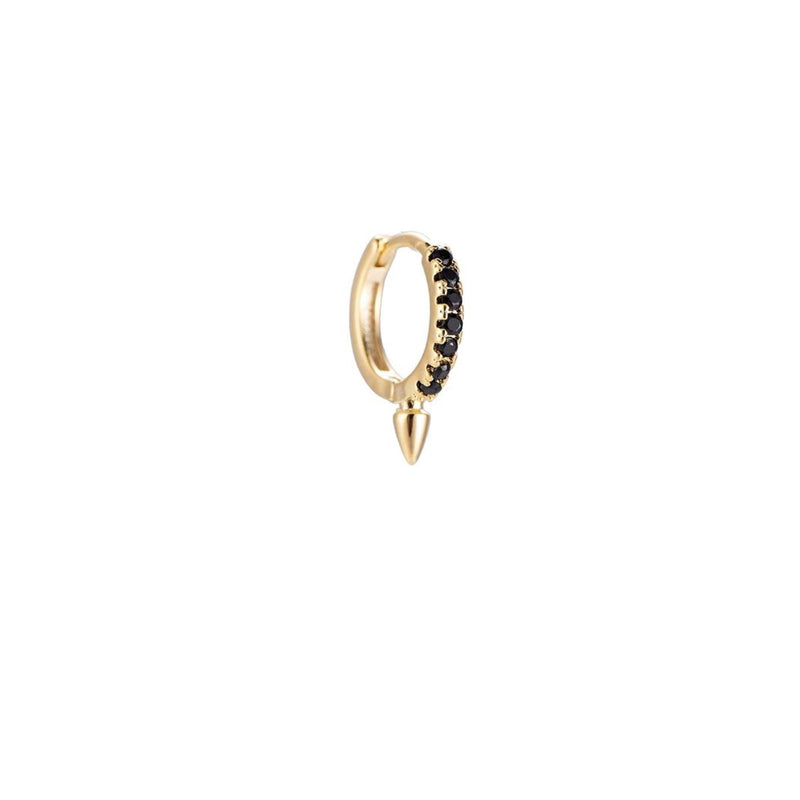 Spike huggie earring gold black stones-sieraden online kopen-hippe sieraden-#1online fashion jewelry-huggie earrings-stoere ketting-oorbellen goudkleurig-juwelier-zilveren sieraden-musthaves2020-jewellery-fantasie oorbellen-fantasy earrings-handmade jewelry-bijoux-dames accessoires-myjewellery-Swarovski-jewelrydesign