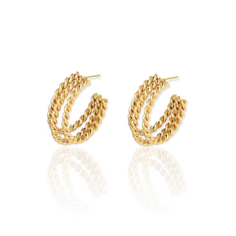 Bold Twisted Studs Gold