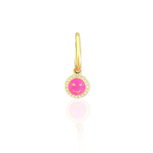 Sunny Smiley Hoop Earring
