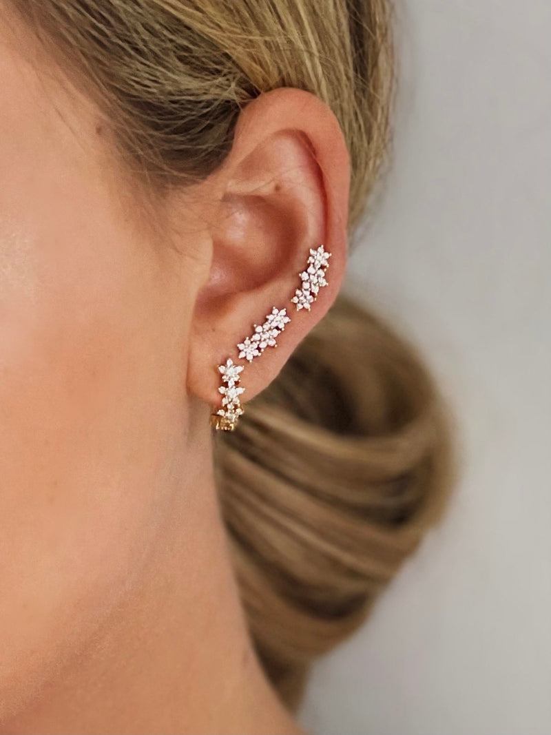 wedding jewelry|choose your wedding jewelry|statement earrings|bridal earrings|flower earrings|flower ear climber|bride earrings