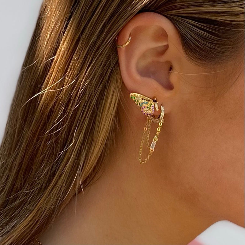 oorbellen met kettinkje|gouden oorbellen sets|vlinder oorbellen|helix oorbellen|trendy oorbellen|hippe oorbellen|