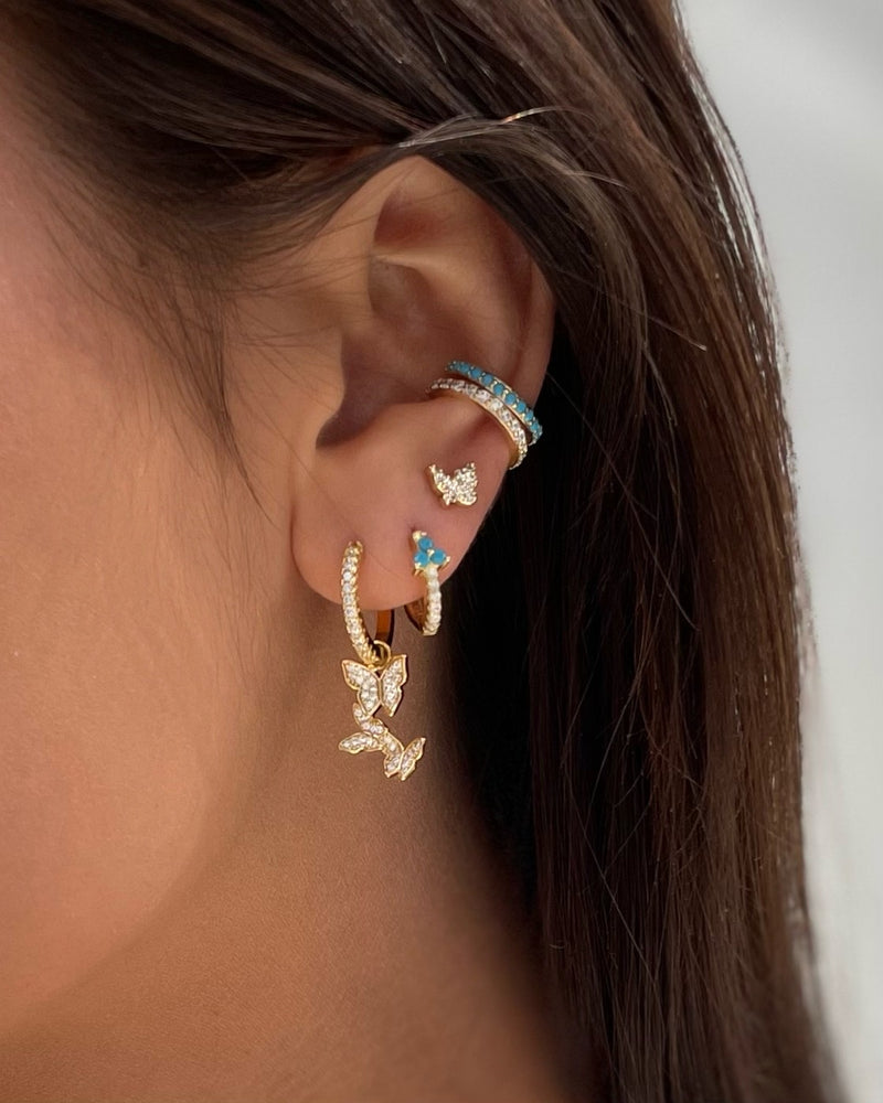 butterfly earrings|earrings with butterfly charm|butterfly earrings gold|vlinder oorbellen| oorbellen met vlinder