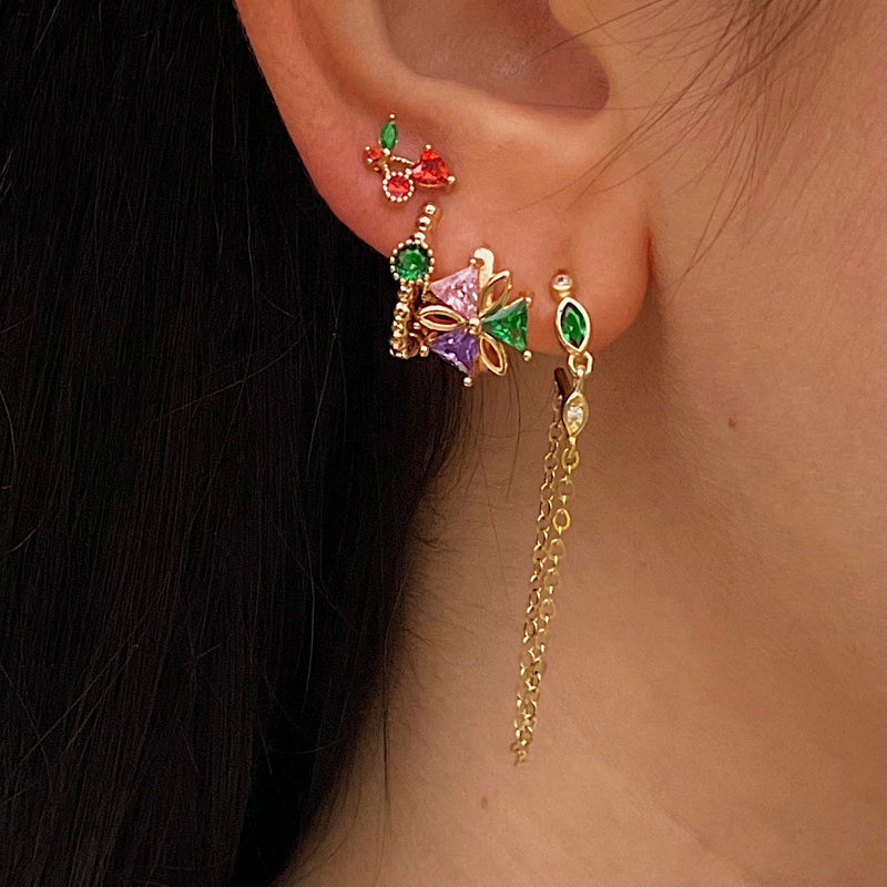 cherry stud earring|cherry earrings gold|fine fashion jewelry