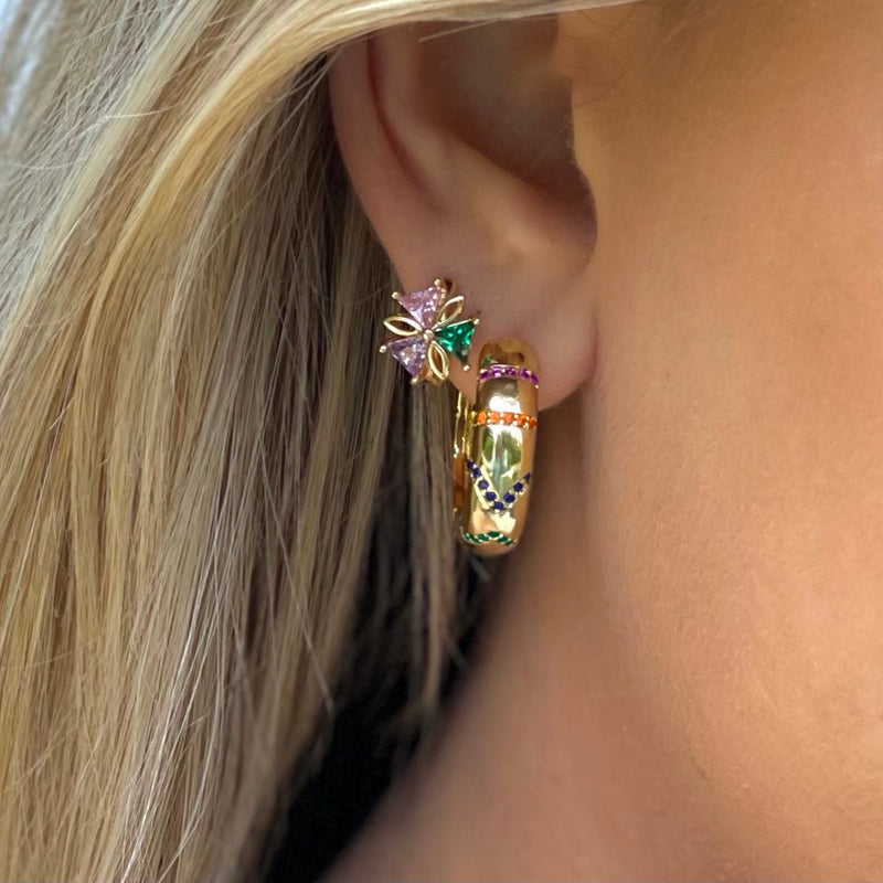 hoop earrings with color|fancy hoop earrings|flower earrings gold|leuke oorbellen webshop|de beste oorbellen winkel