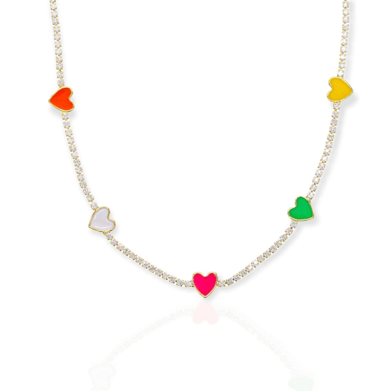 tennis necklace with hearts-hippe sieraden-leukste sieraden online-webwinkel-in sieraden-fashion jewellery