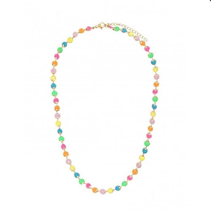 Rainbow Disc Necklace