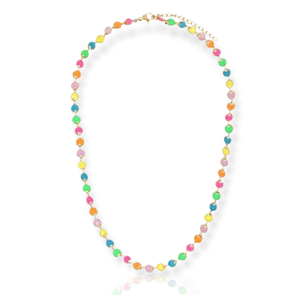 Rainbow Disc Necklace