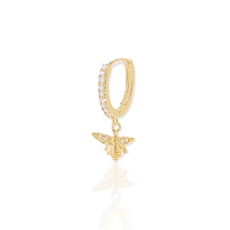 dangling bee earrings|earrings with bee charm|bee earrings gold