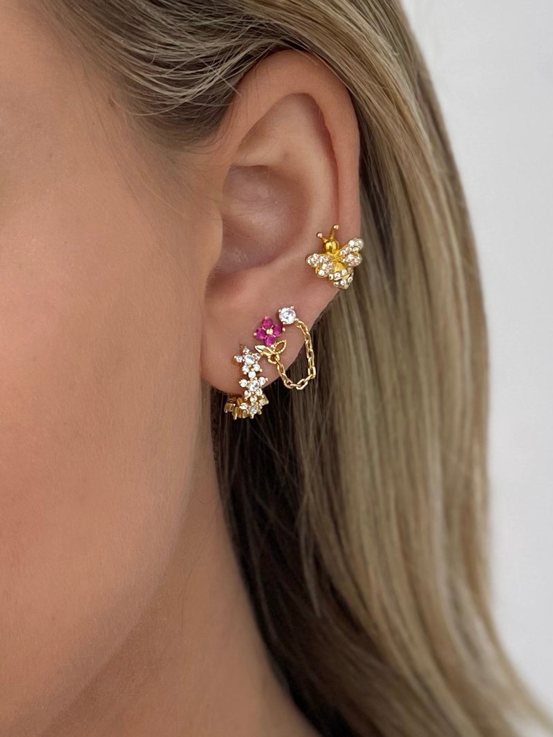 trendy oorbellen winkel|bee shaped earrings|oorbellen met kettinkje|flower earrings