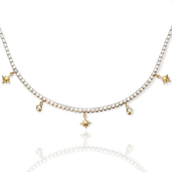 Diamond Charm Necklace Gold