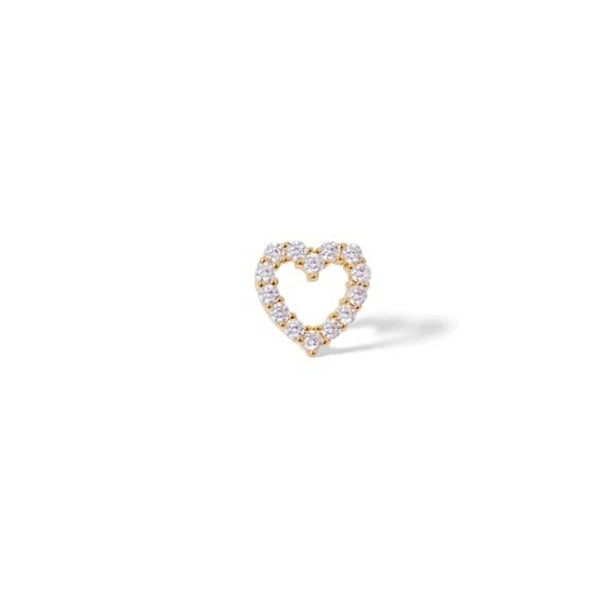 diamond heart stud earring