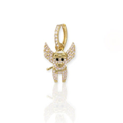 leuke oorbellen goudkleur|earring with flying pig charm|fantasy charm earring gold|design earrings gold|