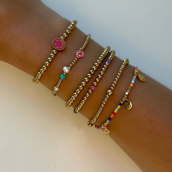 Smiley Face Bracelet Pink