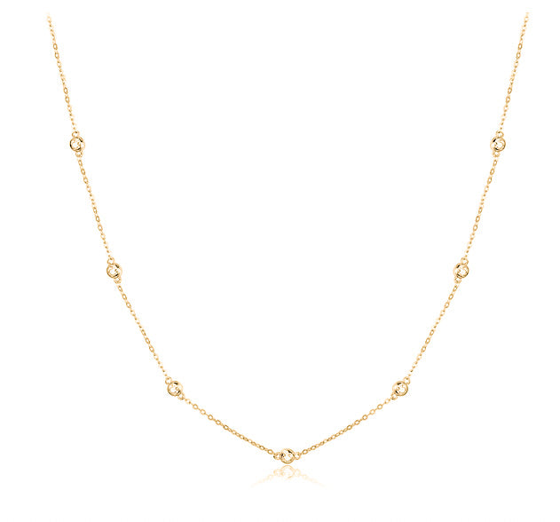 Fine orelia necklace gold|damesketting goud met steentjes-fine golden necklace diamond stones